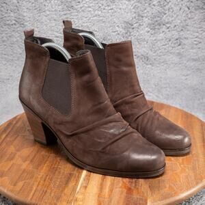 PAUL GREEN Size 6.5 Brown Nubuck JANO Leather Ankle Boots